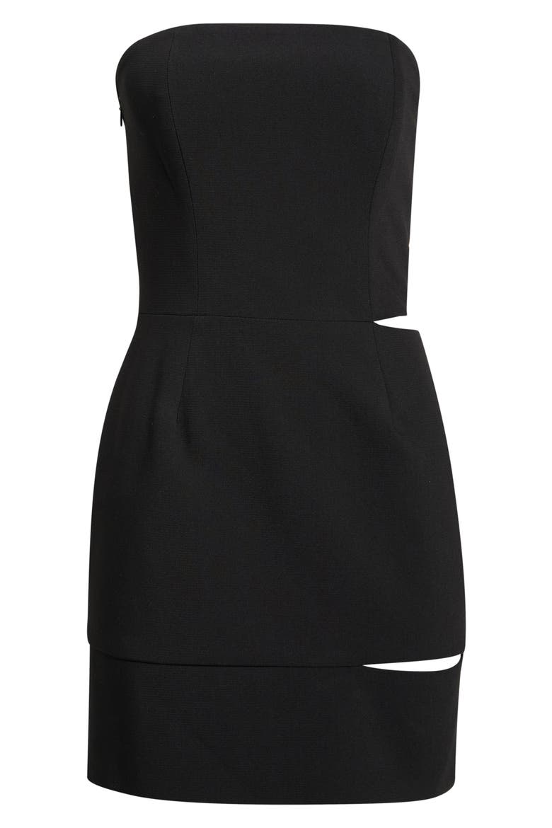 Iris Strapless Cutout Cocktail Minidress, Alternate, color, BLACK