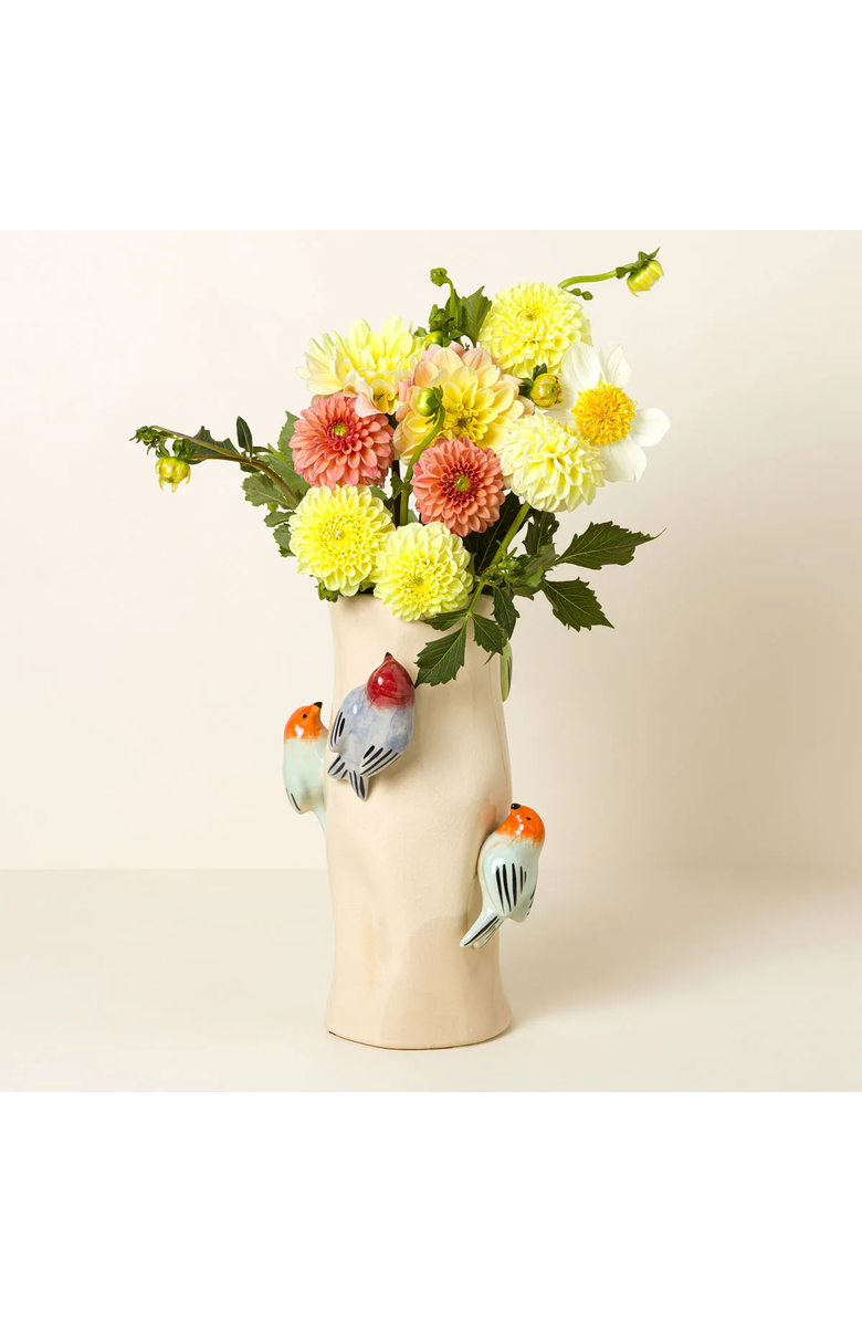 Uncommon Goods Birds on Log Vase by Country Originals, Main, color, Multi