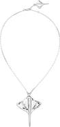UNODE50 Silver-Plated Short Chain Pendant with Manta Ray Figure