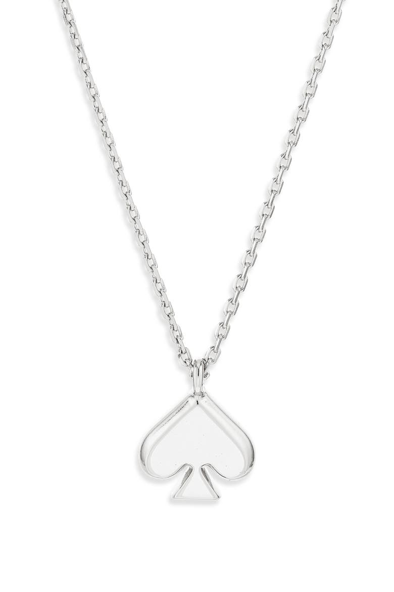 mini spade pendant necklace, Main, color, SILVER