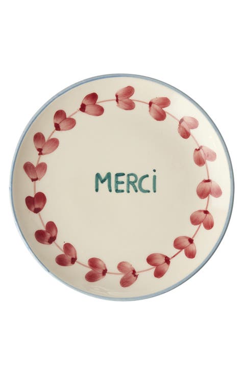 Set of 4 Hand-Painted Ceramic Cake Plates