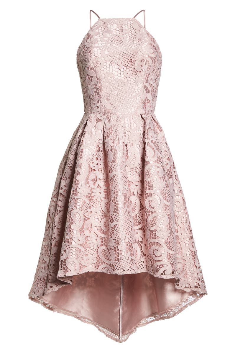 Chi Chi London Lace Dip High/Low Dress, Alternate, color, 