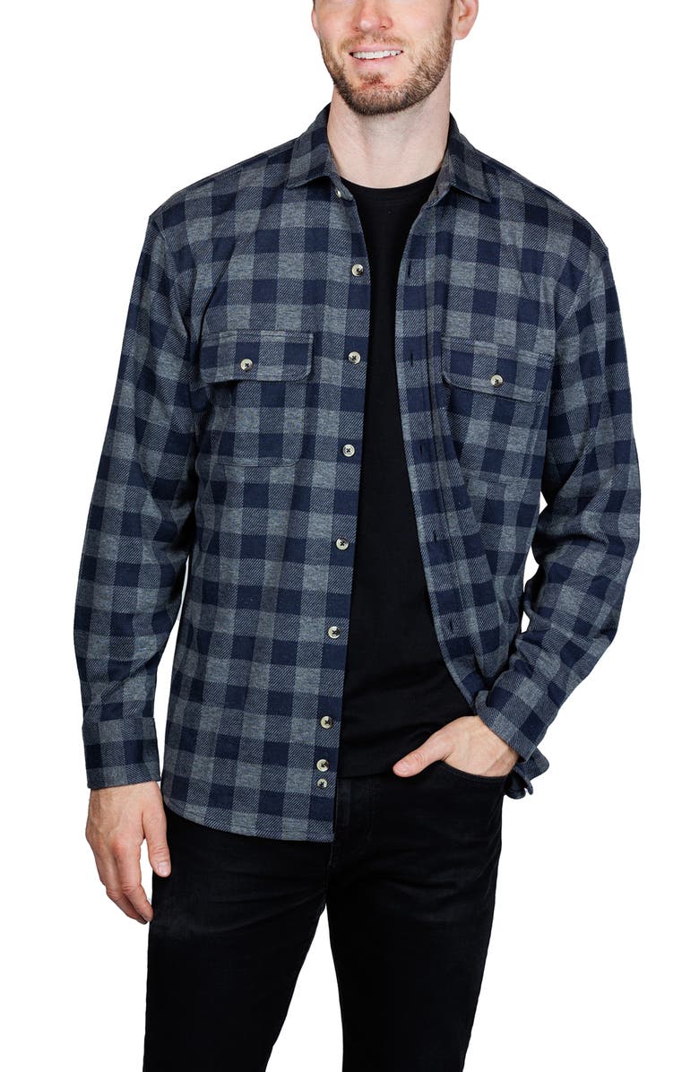 TailorByrd Super Soft Plaid Sweater Shirt, Alternate, color, Charcoal Heather