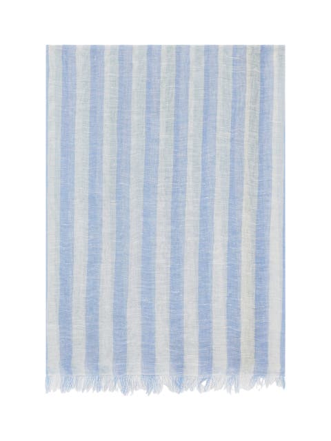 Dominique Linen Blend Striped Scarf