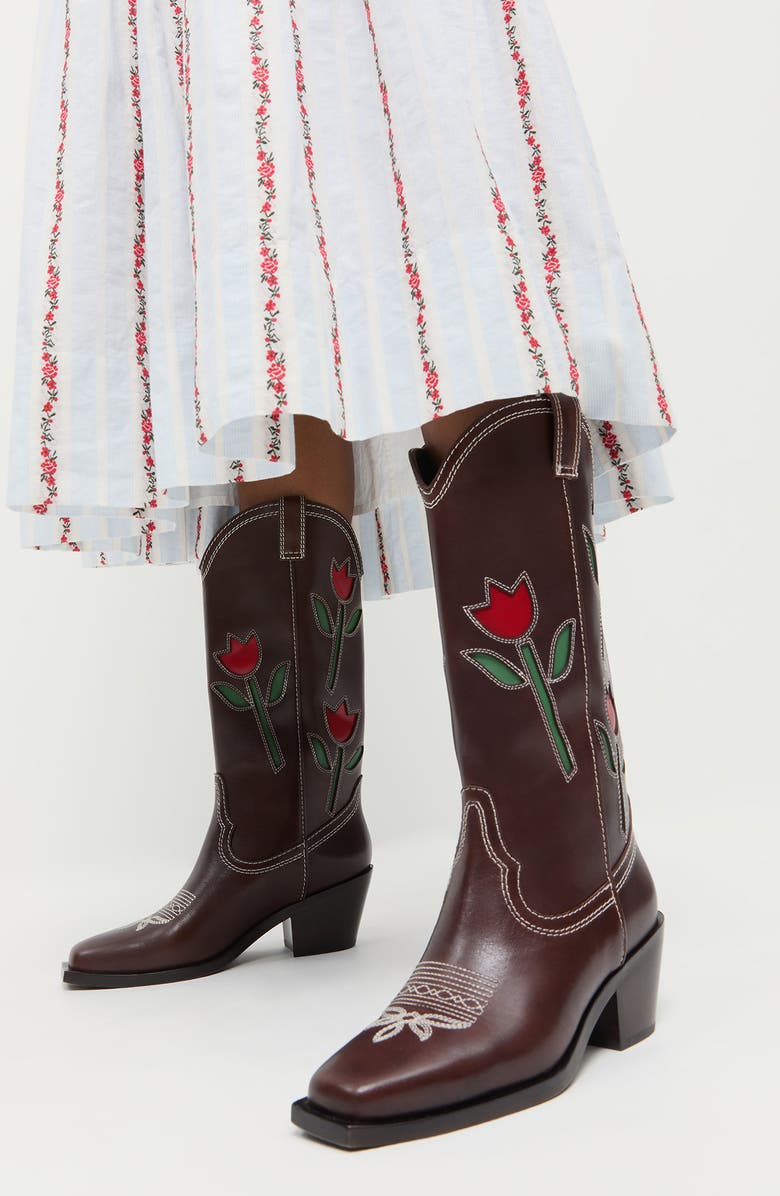 Loeffler Randall Wilder Western Boot, Alternate, color, Espresso