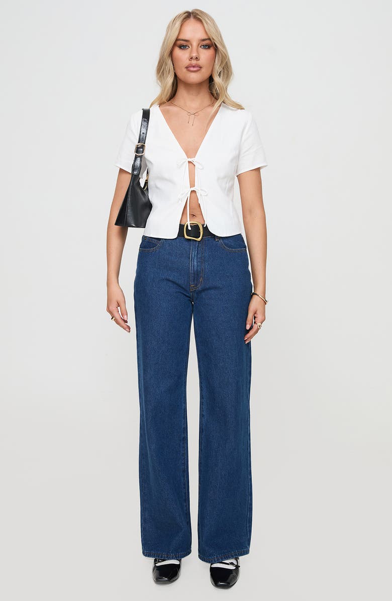 Princess Polly Corriander Tie Front Cotton Top, Alternate, color, 