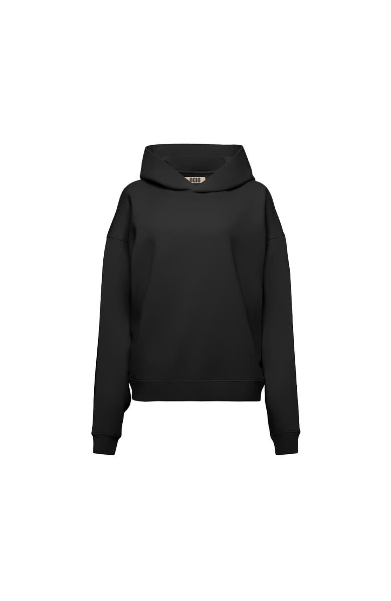 Ocio Women's Organic Cotton Teddy Oversized Hoodie, Alternate, color, Black