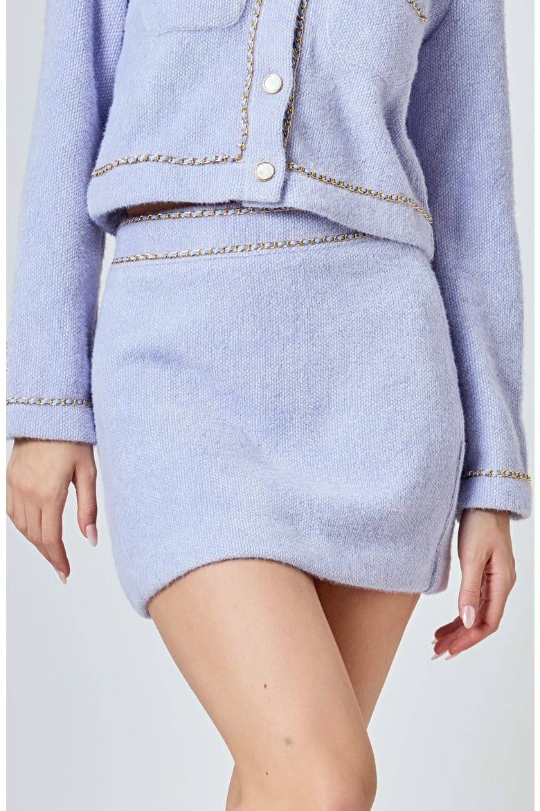 Chain Trim Miniskirt, Alternate, color, POWDER BLUE