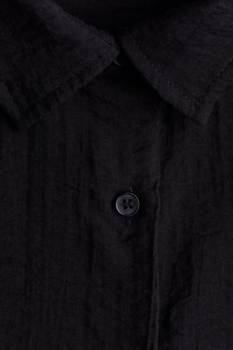 Crinkled Viscose-blend Shirt, Alternate, color, Black