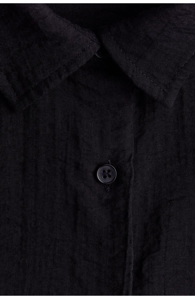 H&M Crinkled Viscose-blend Shirt, Alternate, color, Black