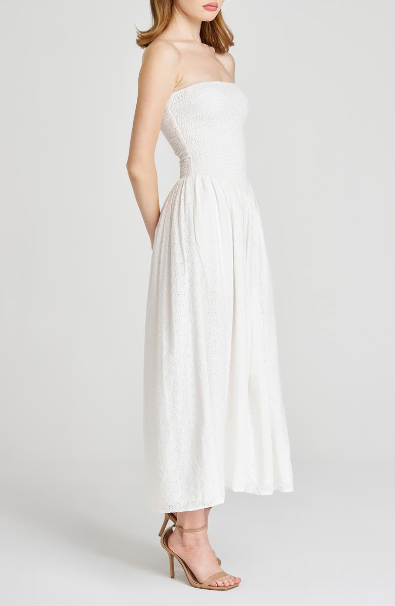 WAYF x Style by COCO! Melody Convertible Strapless Eyelet Dress, Alternate, color, Ivory