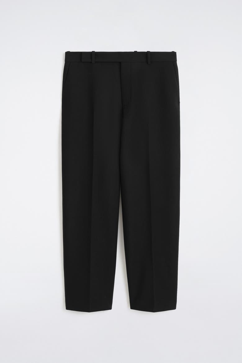 Wool-Blend Relaxed-Fit Straight-Leg Pants, Alternate, color, BLACK