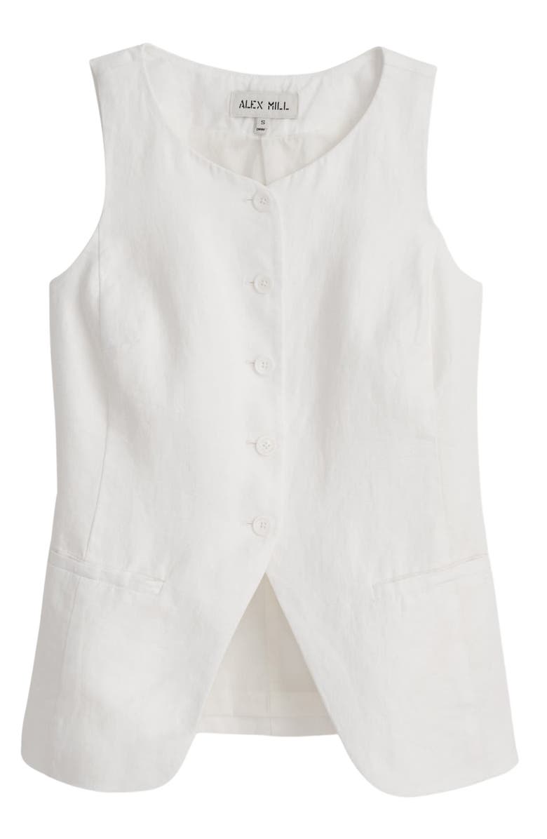 Alex Mill Liv Linen Vest, Alternate, color, Off White
