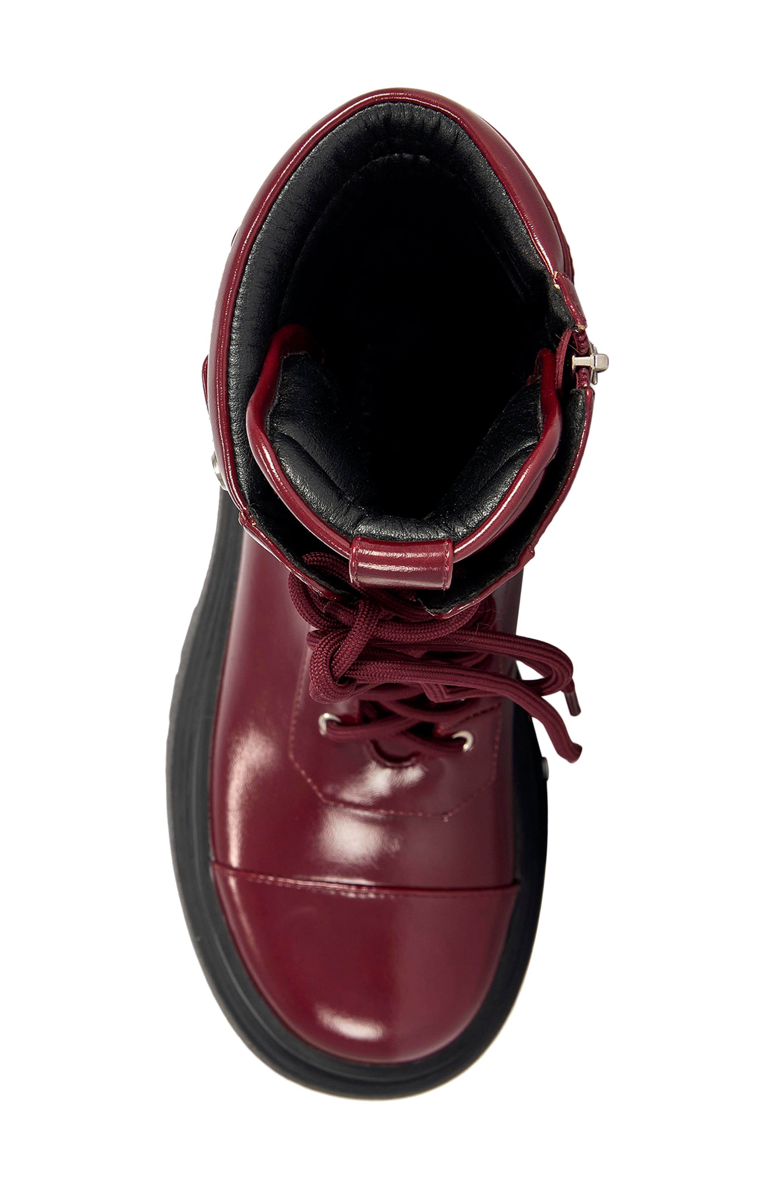 Wednesday Faux Leather Boot, Alternate, color, BURGUNDY