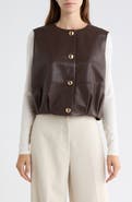 Gemma + Jane Bubble Hem Faux Leather Vest