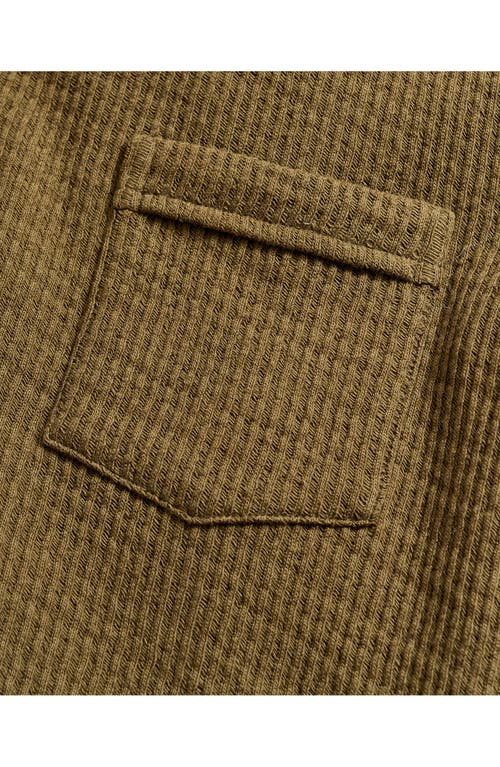 Billy Reid Drop Stitch Long Sleeve Polo In Olive