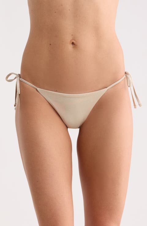 Sunning Shimmer Side Tie Bikini Bottoms