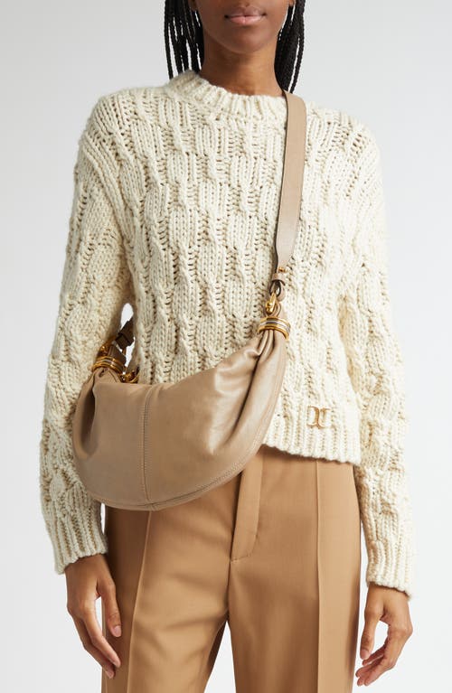 Chloé Small Leather Handbag With Top Handle And Decorative Laces In Boyish Brown