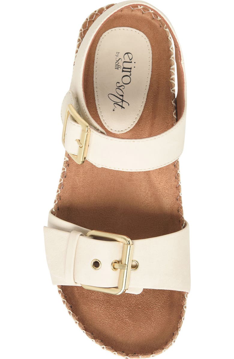 EUROSOFT Cork Wedge Sandal, Alternate, color, Bone