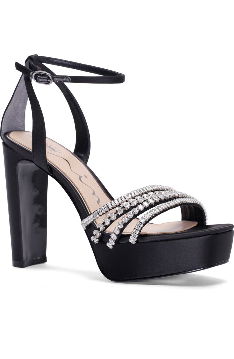 Nina Agitha Ankle Strap Platform Sandal, Main, color, Black