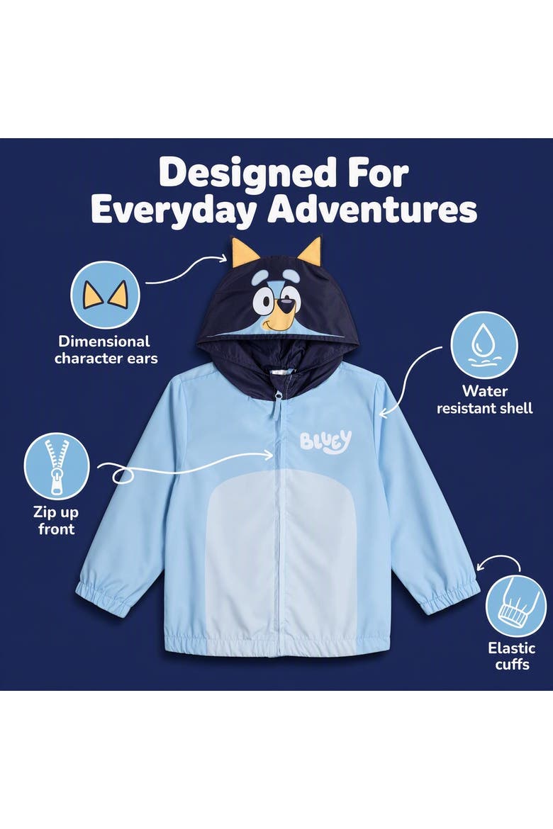 Hooded Windbreaker Jacket, Alternate, color, Bluey Light Blue
