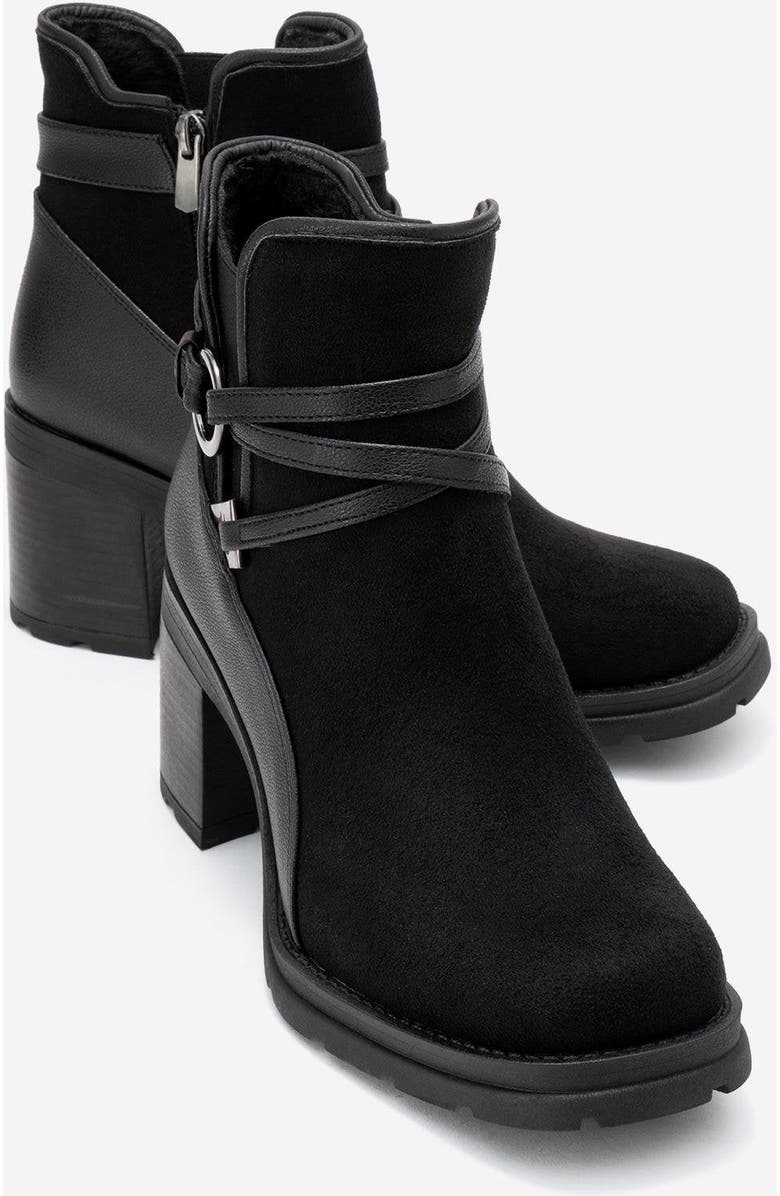 Prologue Shoes Wern Block Heel Ankle Boot, Main, color, Black Suede