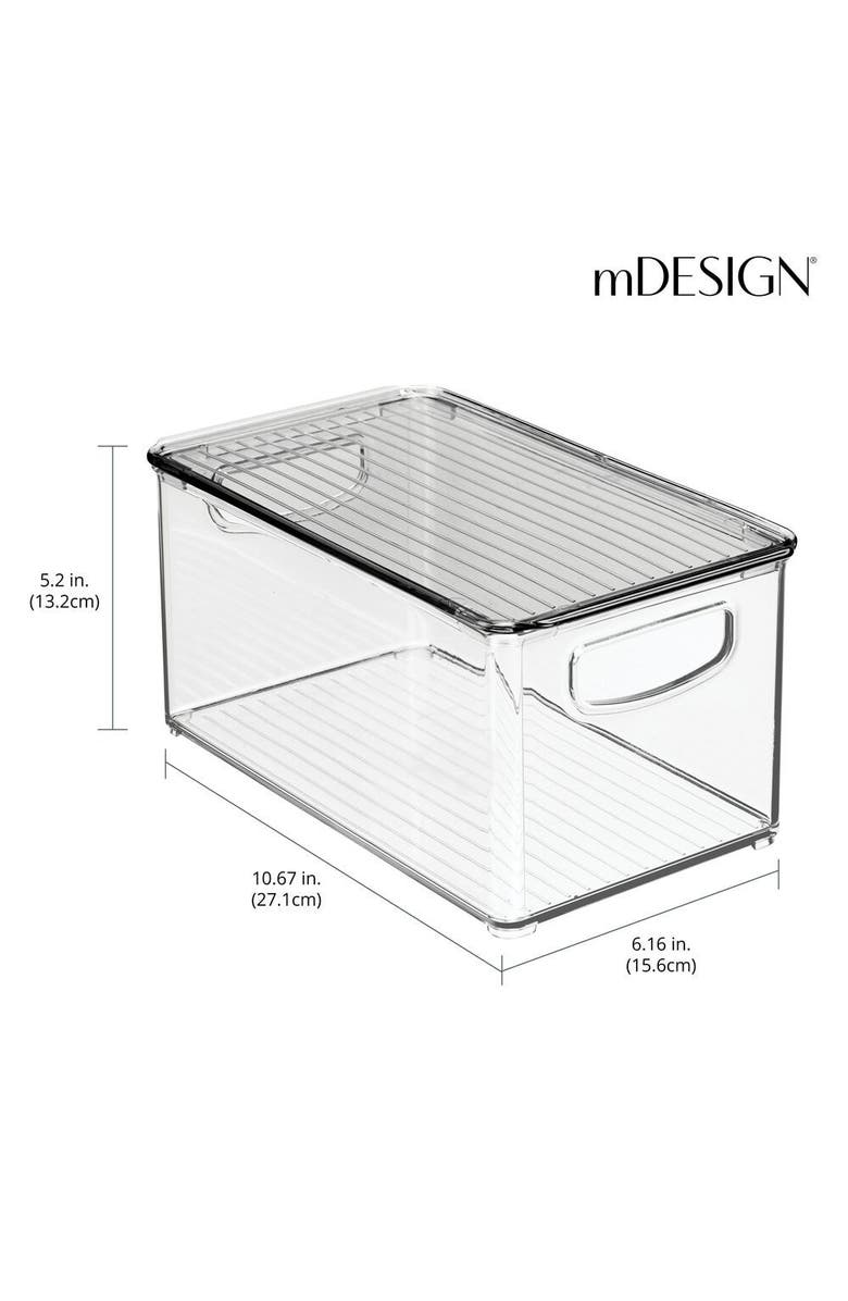 mDesign Plastic Deep Kitchen Storage Bin Box, Lid/Handles, 4 Pack, USA Made, Alternate, color, 