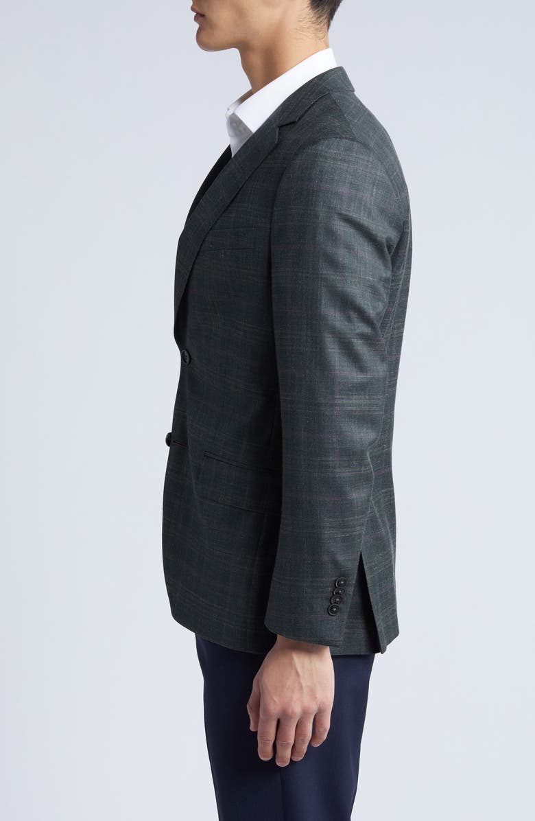 Peter Millar Tailored Fit Plaid Wool, Linen & Silk Blend Sport Coat, Alternate, color,