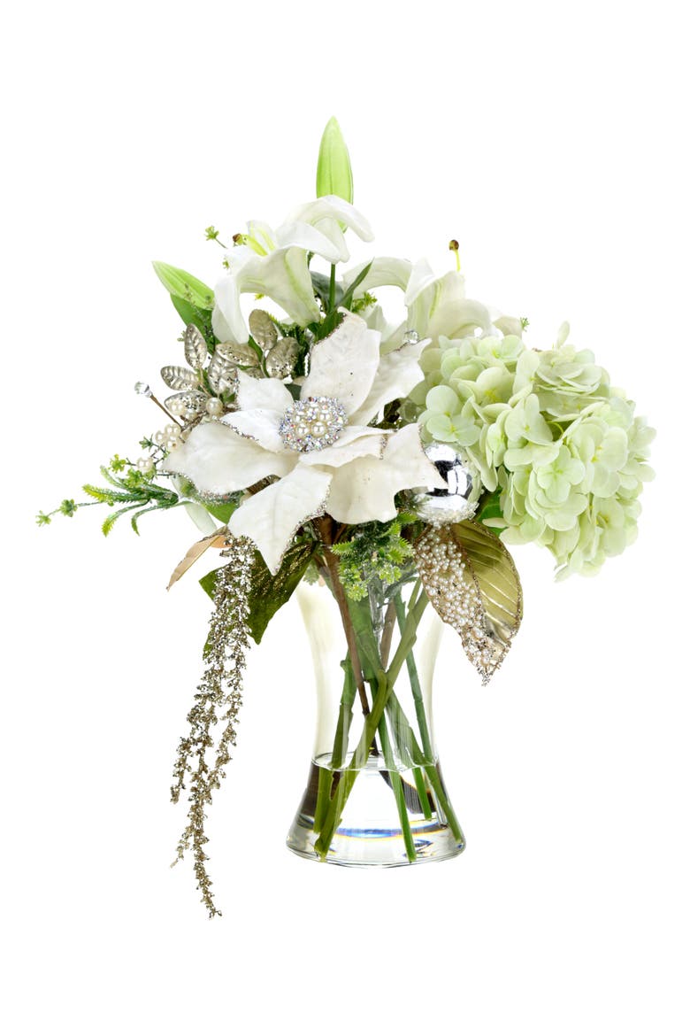 Lily Hydrangea Christmas Vase, Main, color, Pale Green