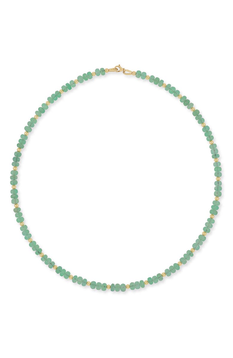 Bony Levy 14K Gold Iris Emerald Bead Statement Necklace, Main, color, Green