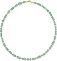 Bony Levy 14K Gold Iris Emerald Bead Statement Necklace