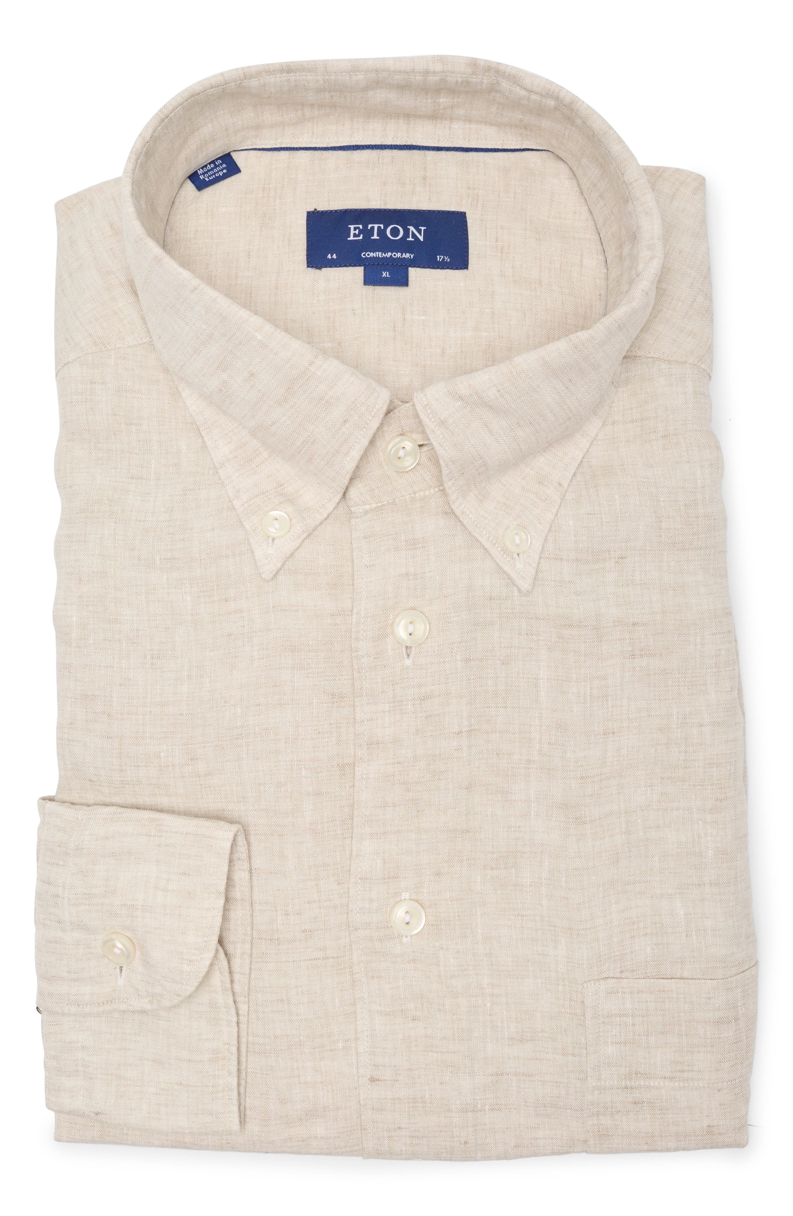 Contemporary Fit Linen Button-Down Shirt