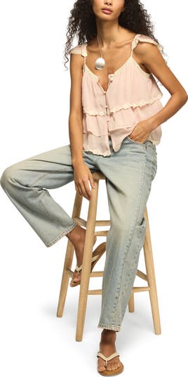 Lucky Brand Lace Trim Layered Ruffle Crop Tank | Nordstrom