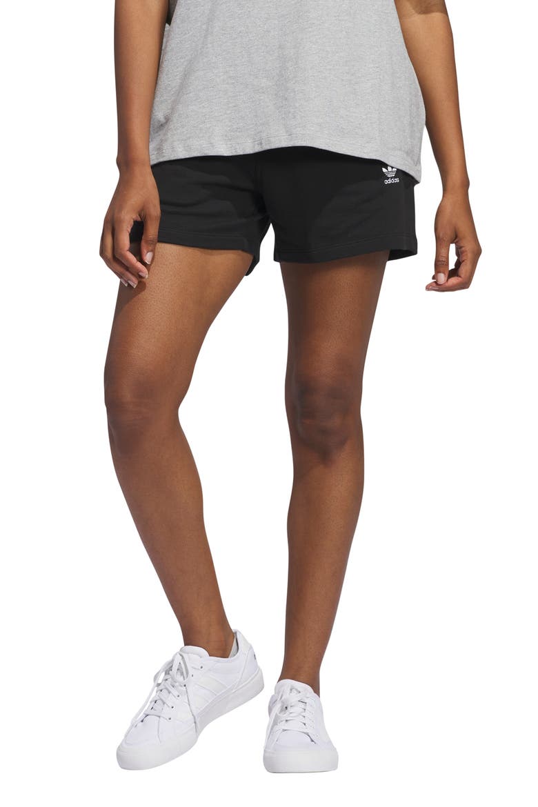 Essentials Trefoil Logo Shorts, Main, color, BLACK