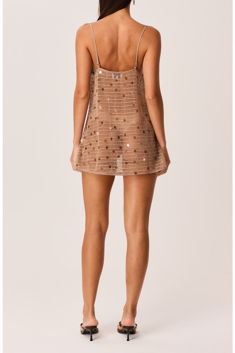 Kalena Sequin Open Knit Longline Top, Alternate, color, MOCHA