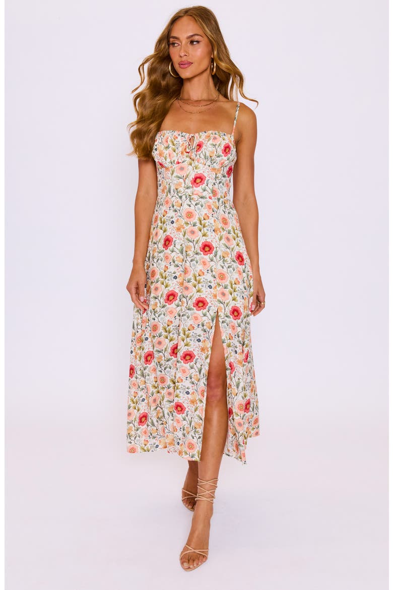 Constance Floral Print Maxi Dress, Alternate, color, CREAM/ RED