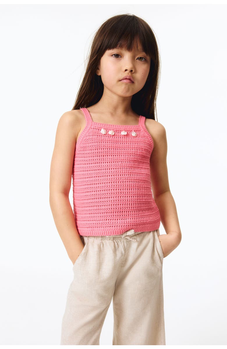 H&M Embellished Knitted Top, Alternate, color, Pink