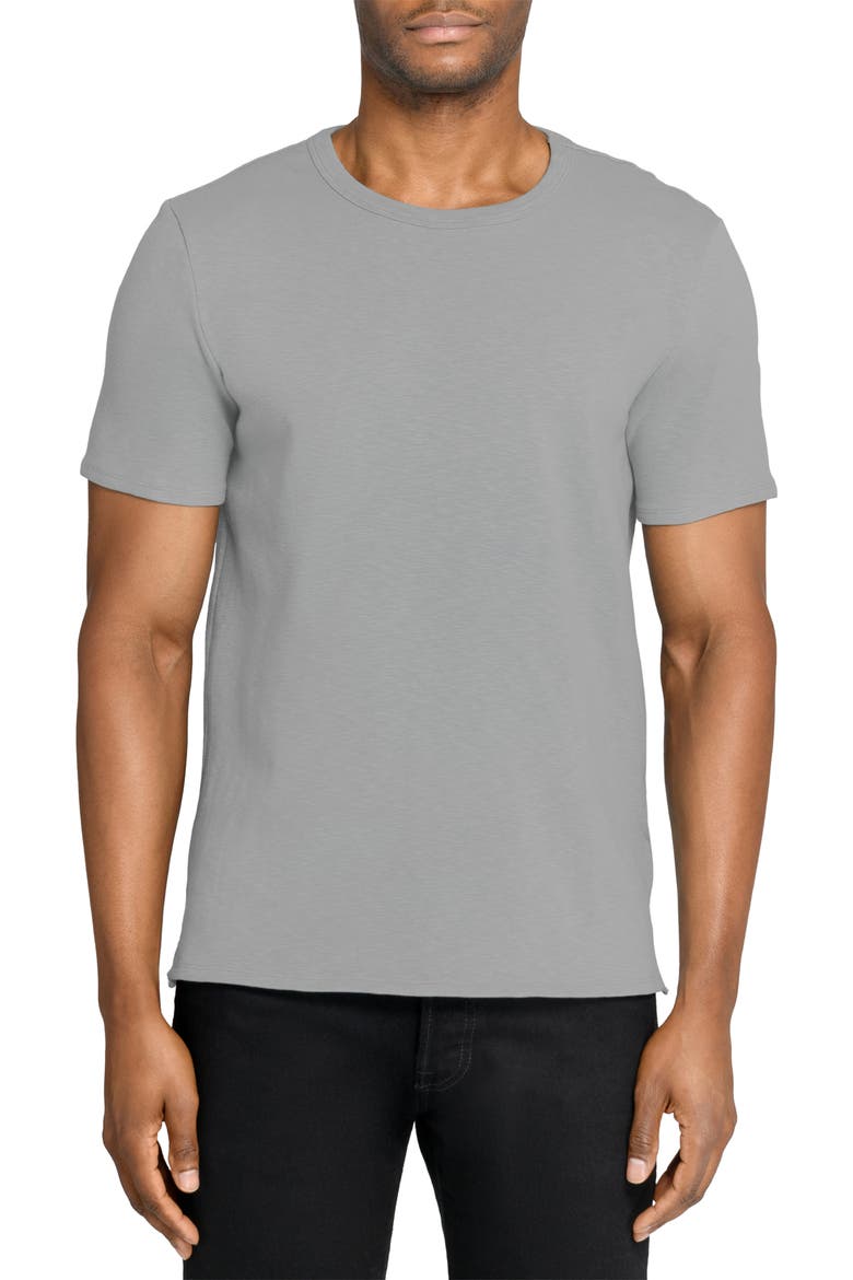 Asher Black Slub Stretch Cotton & Modal T-Shirt, Main, color, GREY