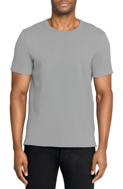 Asher White Slub Stretch Cotton & Modal T-Shirt