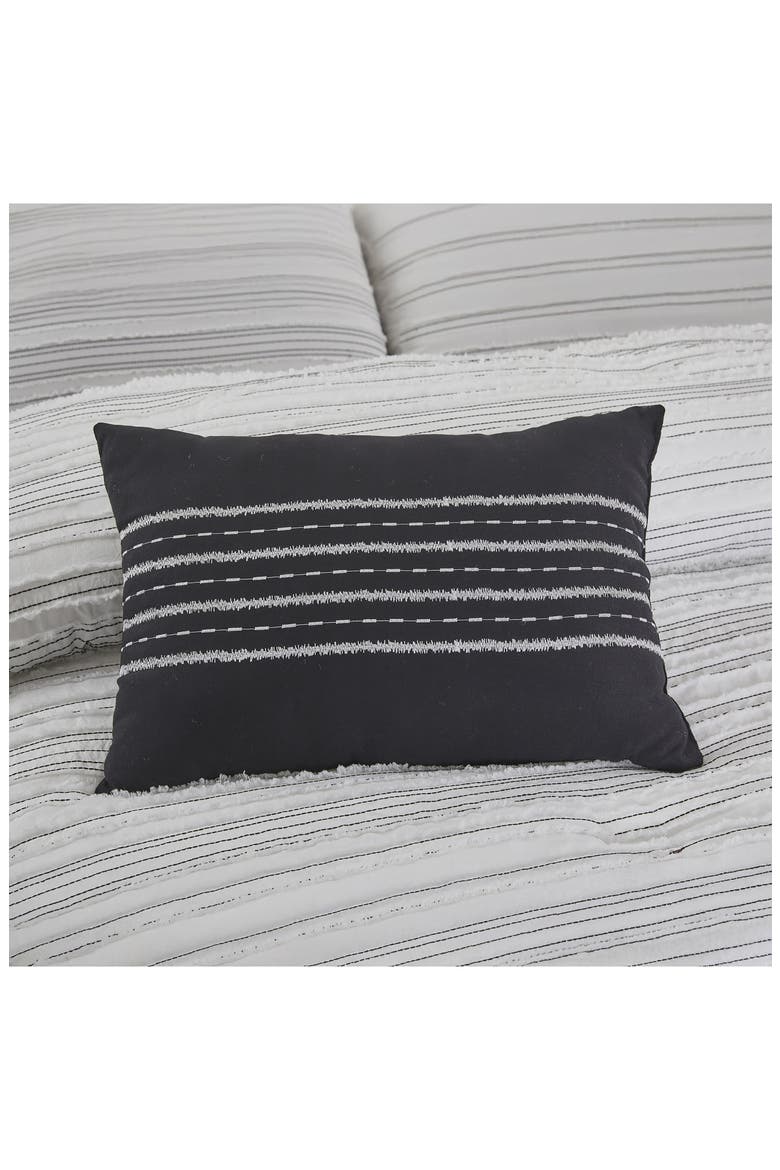 Dixie 5-Piece Comforter Set, Alternate, color, WHITE/ GRAPHITE STRIPES