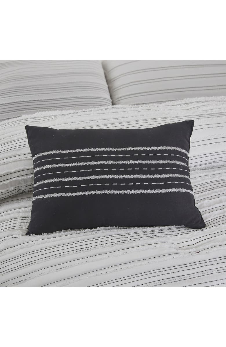 Modern Threads Dixie 5-Piece Comforter Set, Alternate, color, White/ Graphite Stripes