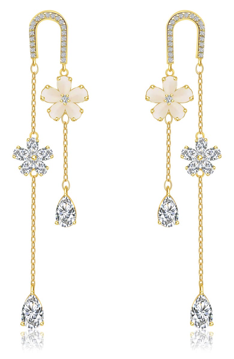 LA MENO Lucky Flower Drop Earrings, Main, color, Gold
