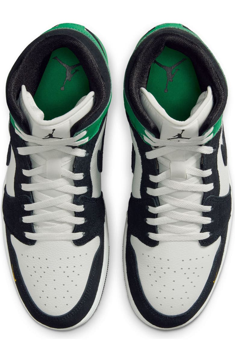 Jordan Air Jordan 1 Mid SE Basketball Sneaker, Alternate, color, Summit White/ Black/ Green