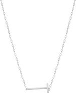 Alex and Ani Silver Elongated Initial Pendant Necklace