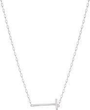 Alex and Ani Silver Elongated Initial Pendant Necklace