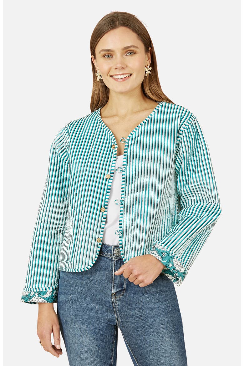 Floral Patchwork Reversible Jacket, Main, color, Green