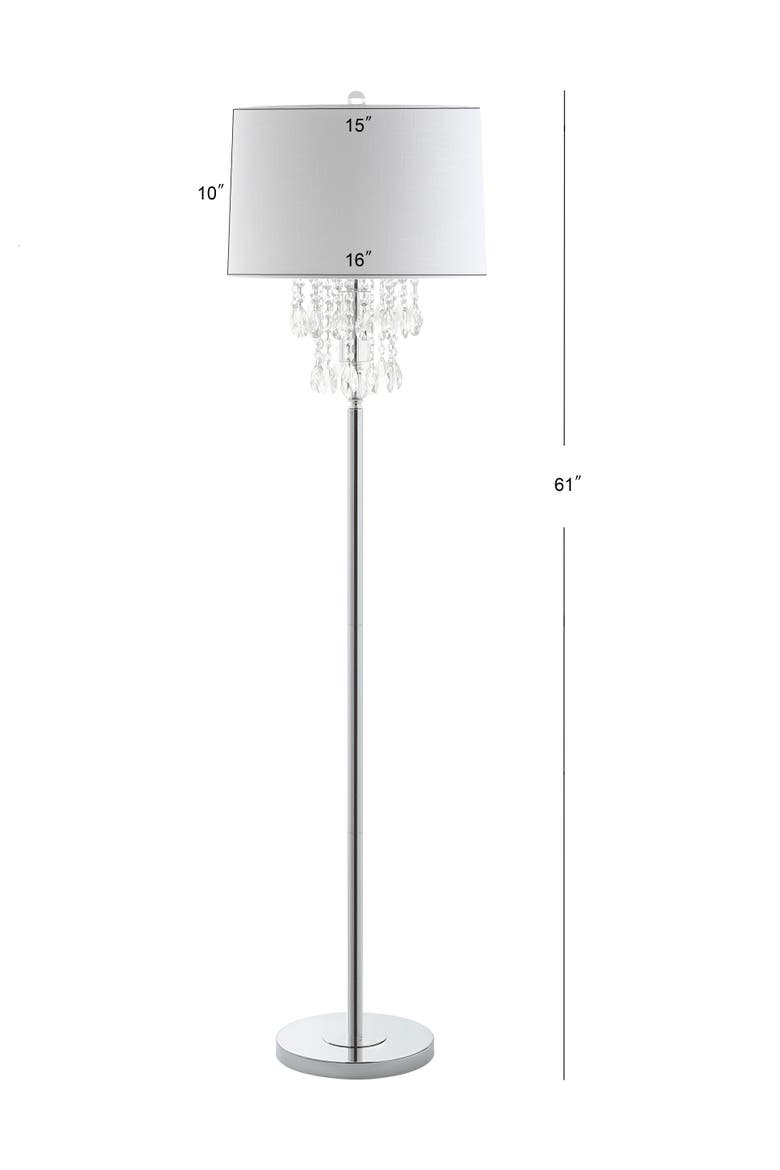 Abigail 61" Crystal / Metal LED Floor Lamp, Clear/Chrome, Alternate, color, Clear/Chrome