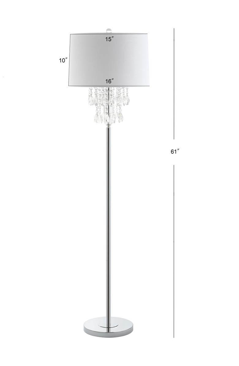 JONATHAN Y Abigail 61" Crystal / Metal LED Floor Lamp, Clear/Chrome, Alternate, color, Clear/Chrome
