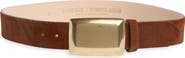 L'AGENCE Sierra Plaque Calf Hair Leather Belt