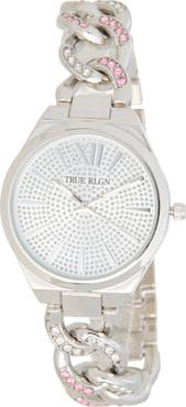 True Religion Iced Crystal Bracelet Watch, 33.2mm